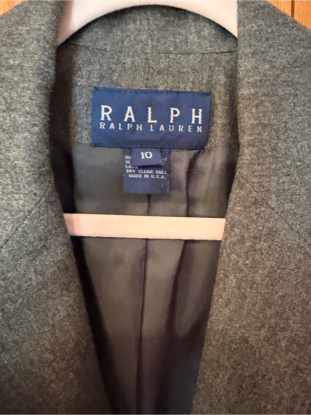 Ralph Lauren Men's Charcoal Wool Pea Coat